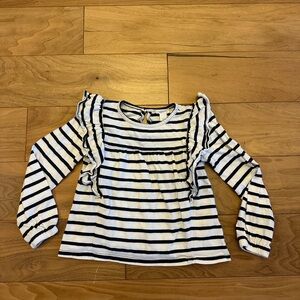 Striped Ruffle Long Sleeve Top